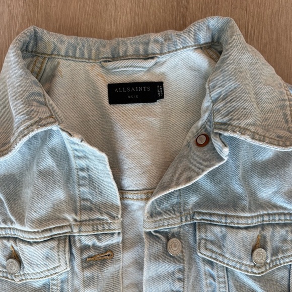 All Saints Denim Cropped Jacket - Picture 2 of 3